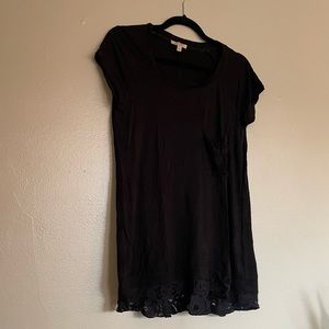 Bordeaux for Anthropologie size medium black t-shirt with lace detailing